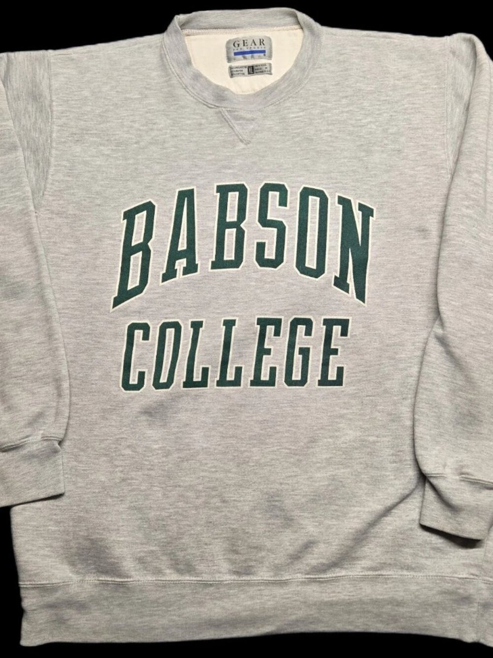 VTG Gear for Sports Babson College Crewneck Sweatshirt Gray Made in Taiwan XL